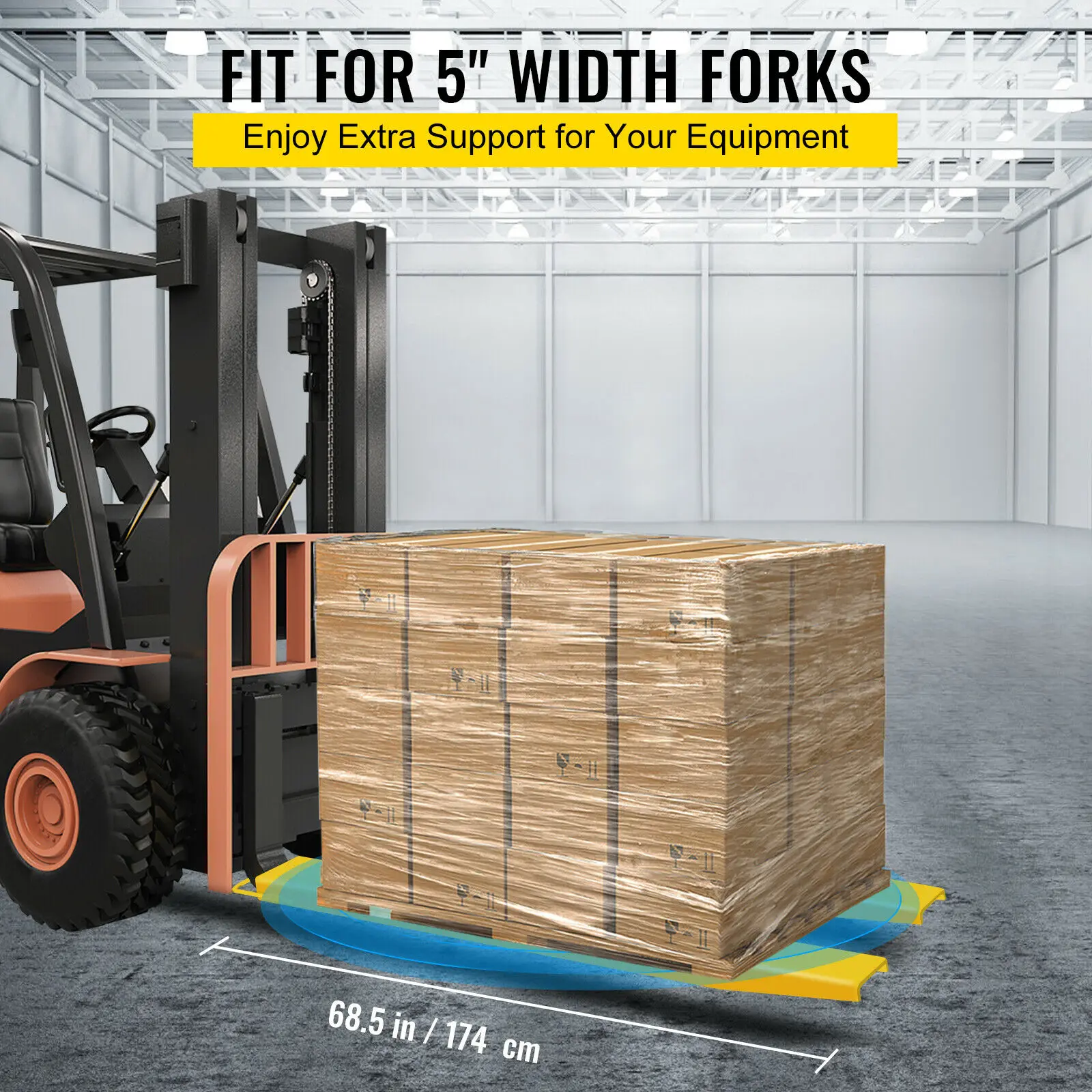 VEVOR 60 72 84 96นิ้วพาเลทส้อม Extensions Heavy Duty ยาวรถยกยกส่วนขยายสำหรับคลังสินค้าและโรงงาน