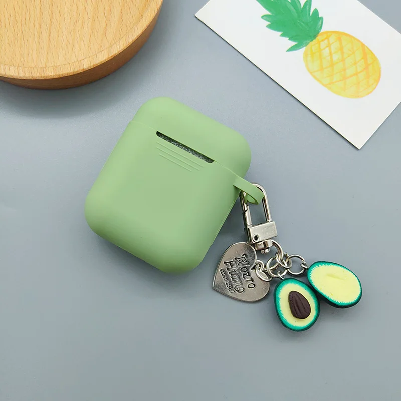 เคสซิลิโคนอโวคาโดสีเขียวน่ารักฤดูร้อนสำหรับ Apple airpods Pro 2เคสครอบหูฟังสำหรับ airpods 1/2/3กล่องชาร์จ
