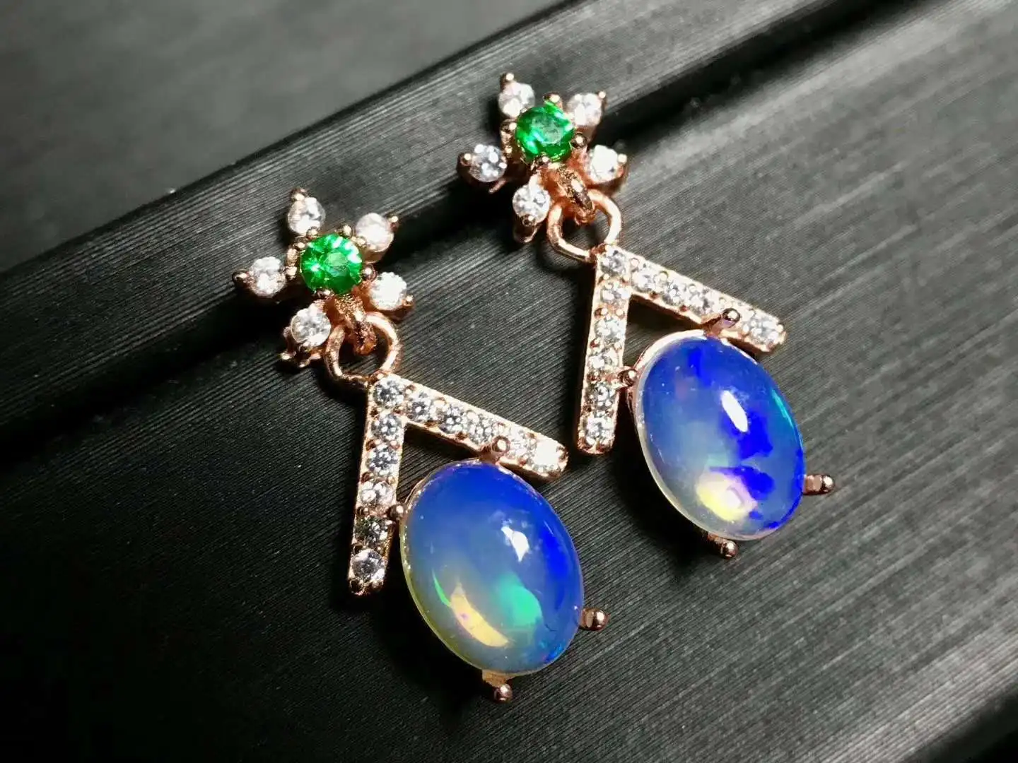 

100% OPal Earrings Natural And Real Opal Earring 925 Sterling Silver Fine Elegant Jewelry for Women Earring