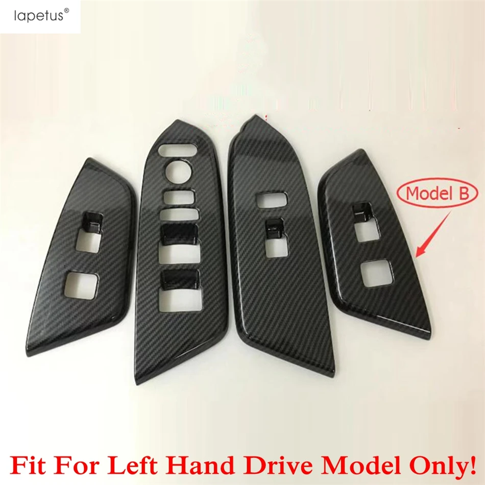 Car Door Armrest Window Lift Switch Panel Decoration Cover Trim For Honda CR-V CRV 2017 - 2020 Carbon Fiber Interior Accessories