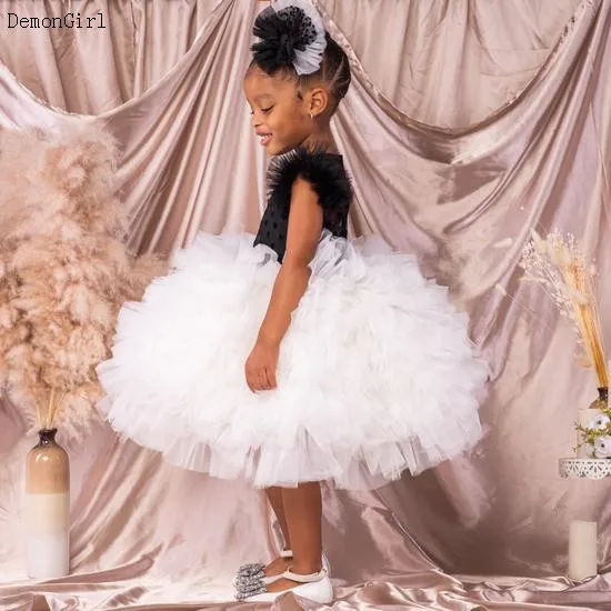 น่ารักสาว Tutu ชุดเด็ก Puffy Tulle จุด Top สำหรับเด็กชุดวันเกิดเด็กขนาด9M-12Y