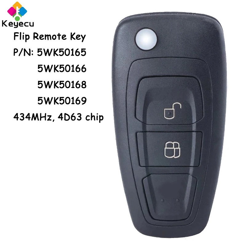 KEYECU Flip Remote Control Car Key With 2 Buttons 434MHz 4D63 Chip for Mazda Ford Ranger 2011 2012 2013 2014 2015 Fob 5WK50165