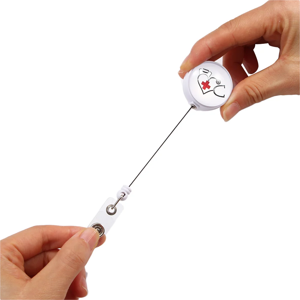 1 Cái Khả Năng Đàn Hồi Dây Thép Y Tá Bác Sĩ Kéo Dây Trường Đồ Công Sở Khóa Dây Chuyền Chống Mất Chứng Minh Thư huy Hiệu Giá Đỡ