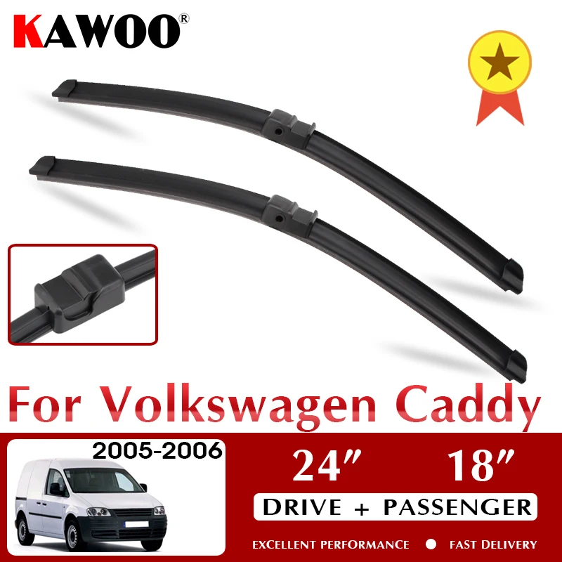 

KAWOO Wiper Front Car Wiper Blade Blades for VW Volkswagen Caddy 2005 2006 Windshield Windscreen Window Wash 24"+18" LHD RHD