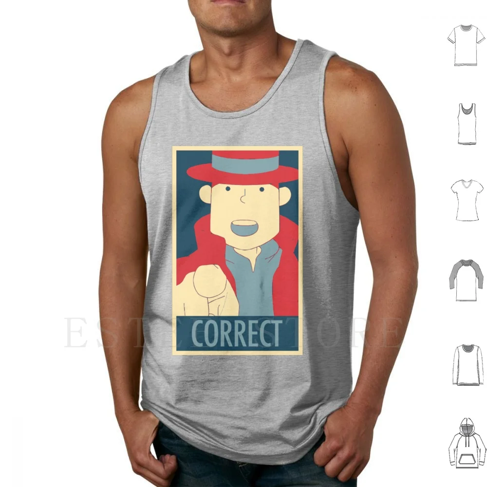 Correcto, el dedo apuntador camisetas sin mangas chaleco profesor Layton Professorlayton