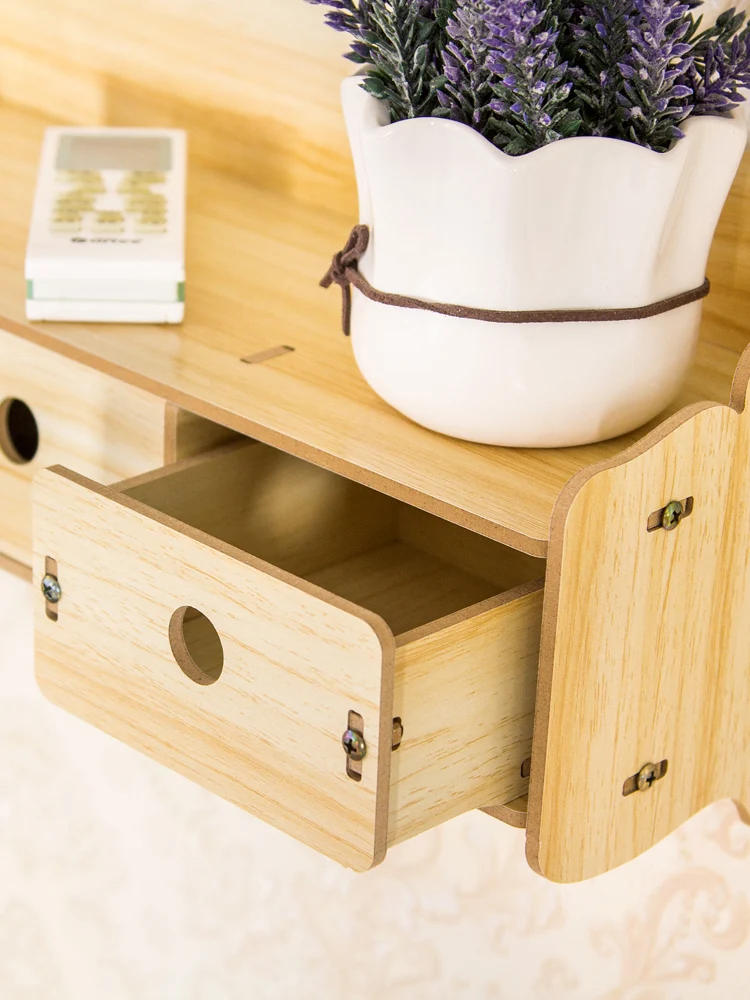 Foyer Key Storage Box Drawer Shape Design Wooden Storage Rack Wall Hanging Shelf For Decor Of Bedroom Living Room Kitchen ZL466