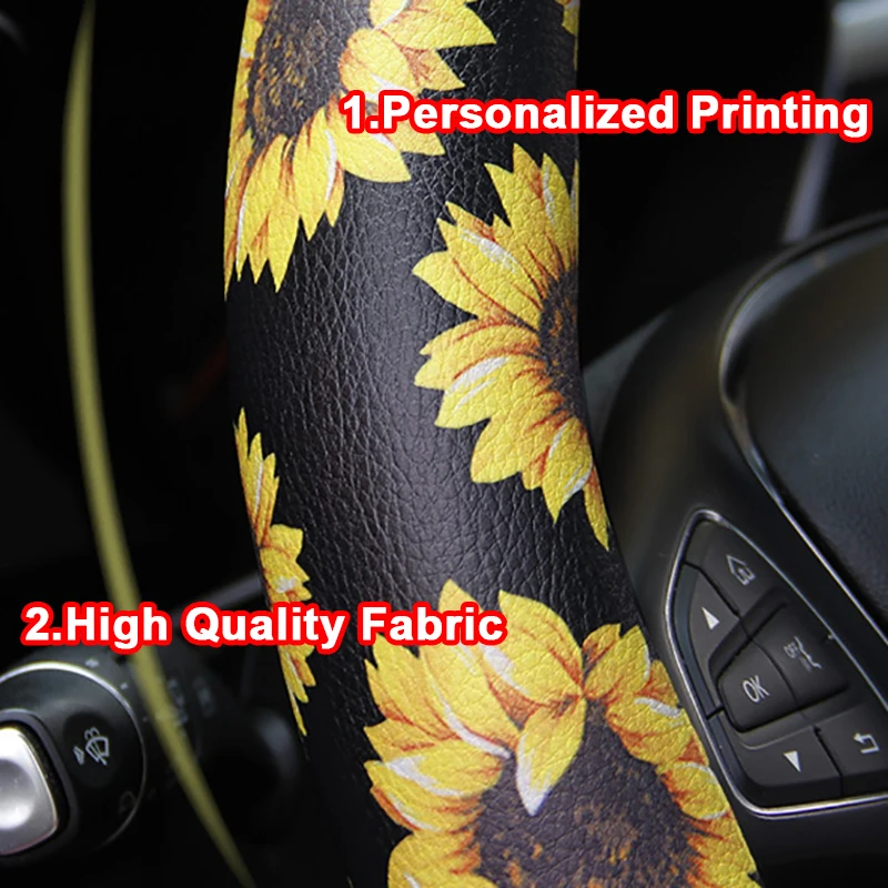 Universal Car Auto Steering Wheel Cover Wrap For 37-38CM/14.5