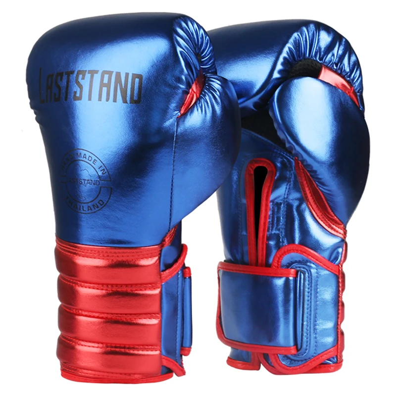 

1 Pair Durable Metal color Kids/Audlt Women Men Boxing Gloves for Sandbag Punch Training Muay Thai Karate Fight Mitts DEO 6-12oz