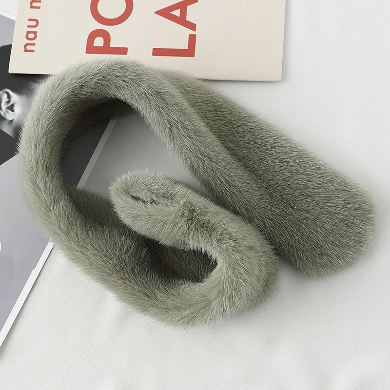 ZDFURS* Women Mink Fur Scarves Korean Style High Quality Genuine Fur Collars Mufflers Double Face Warm Wraps Neck Warmer New