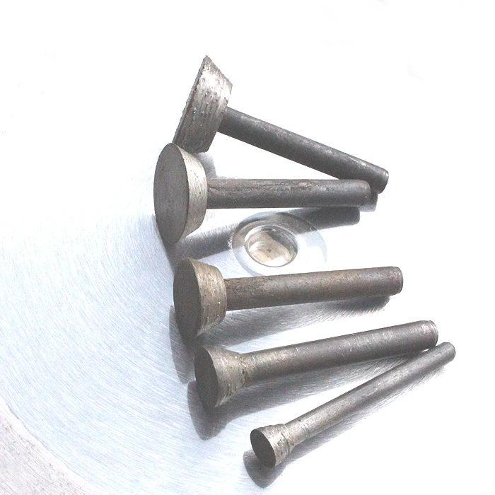 New 10-23mm Horseshoe Diamond Sintered Grinding head 6mm Shank 46# Marble tombstone lettering Gravestone Engraved Carving Tools