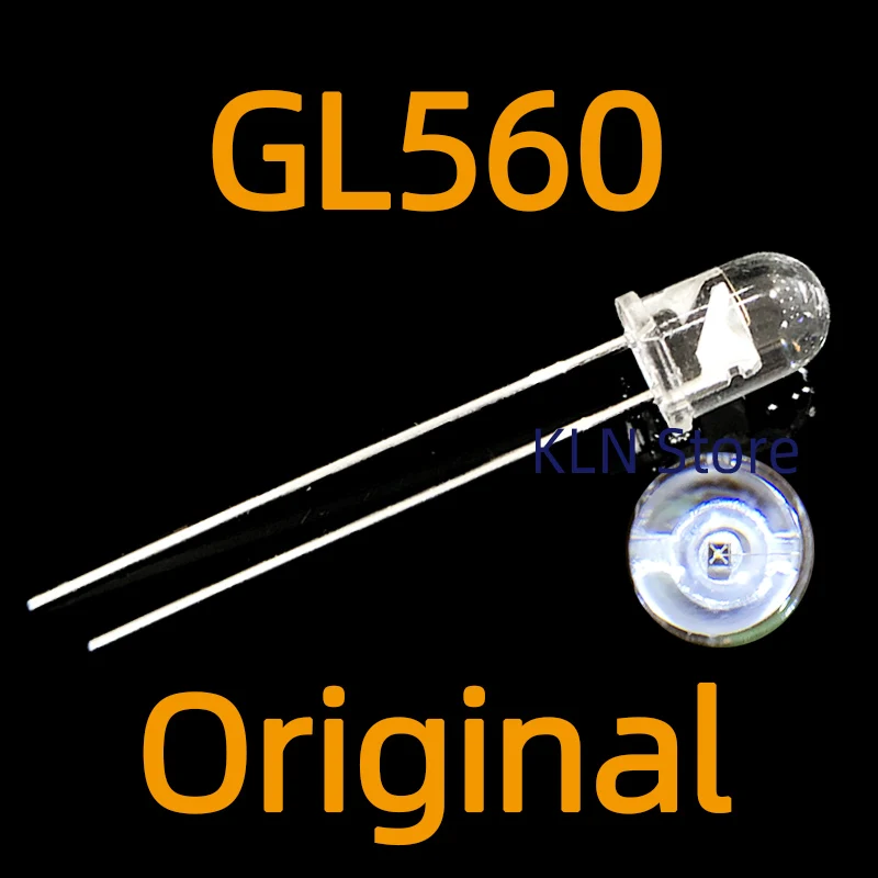 10pcs GL560 Low Peak Forward Voltage Type 5 Resin Mold Package Infrared Emitting Diode DIP-2 GL56 GL5 GL 560 original