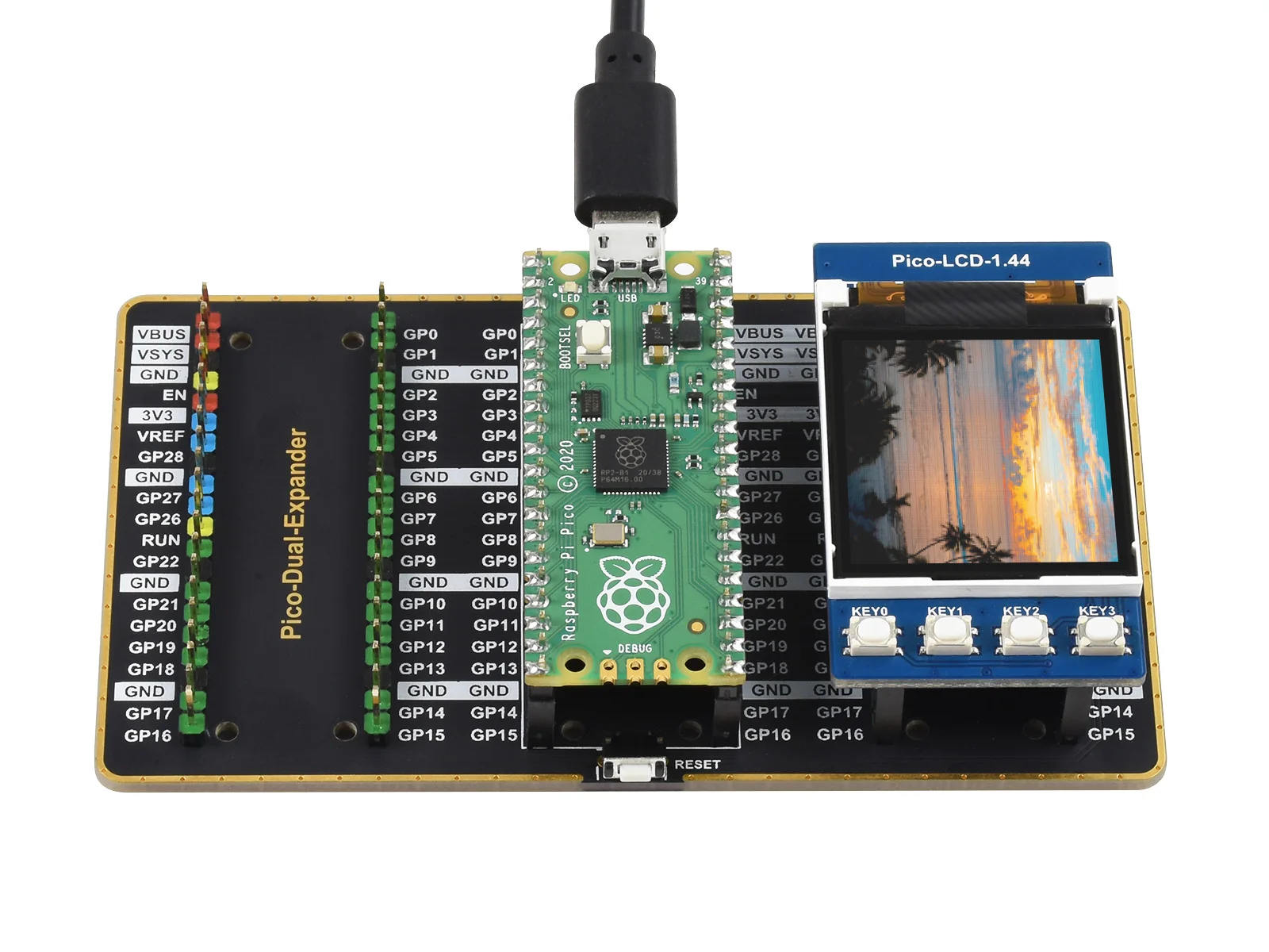 Waveshare 1,44 inch LCD Display Modul Für Raspberry Pi Pico,Embedded ST7735S Fahrer, 65K RGB Farben, 128 × 128 pixel, Spi-schnittstelle