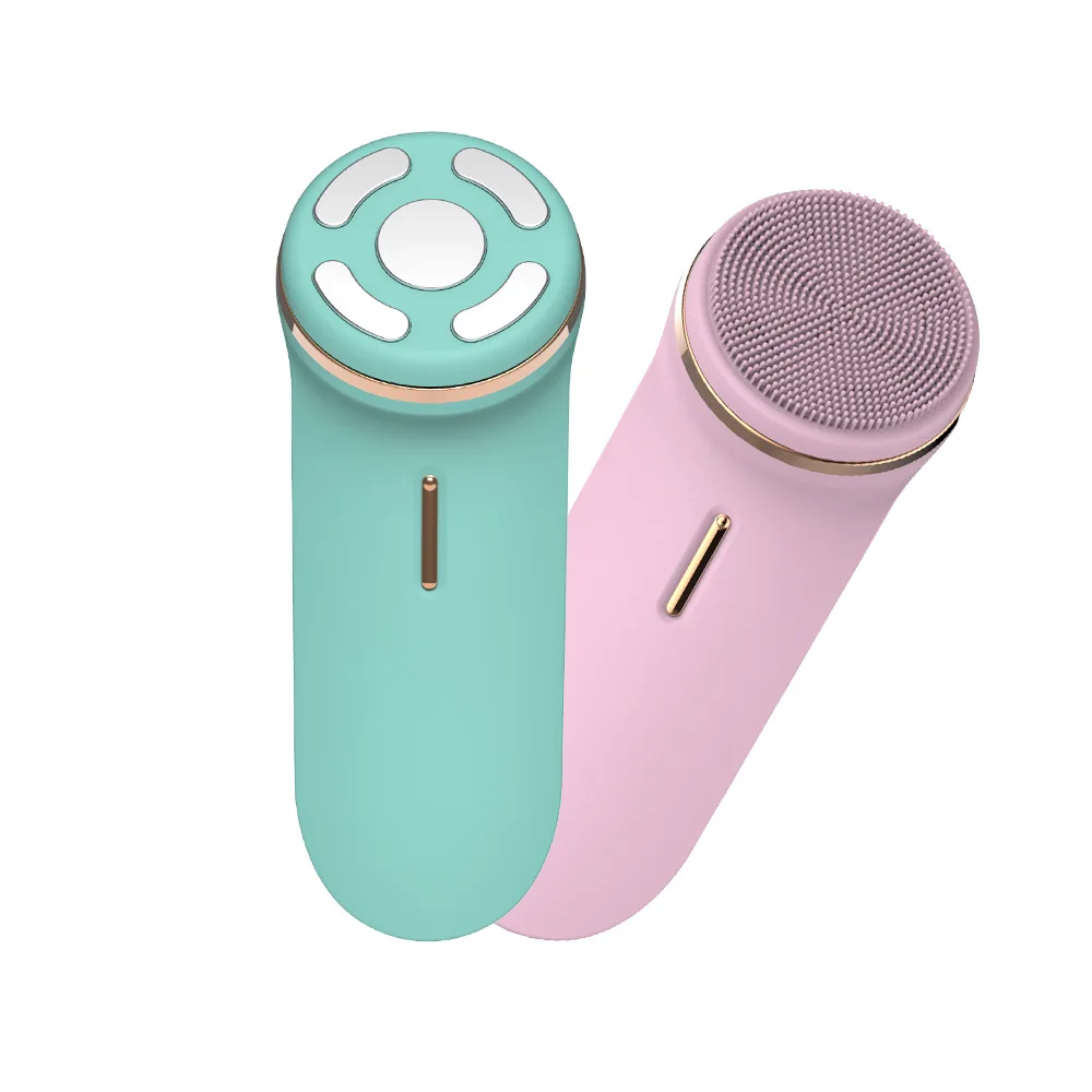 Free shipping EMS iontophoresis micro-current beauty instrument electric silicone facial cleansing instrument