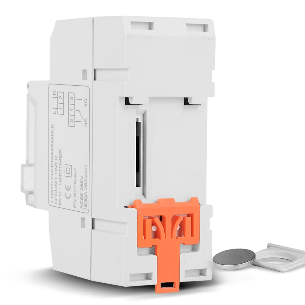 Second Interval 7 Days Programmable Timer Switch Household Backlight Display Time Relay Controller Din Rail with Lock 110V 220V