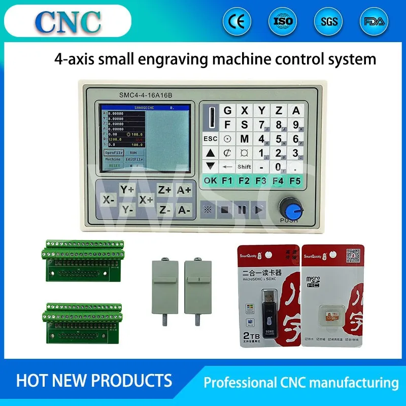 3NM stepper motor driver 4 axis cnc controller kit 2NS556A engraving machine motion control system SMC4-4 offline processing