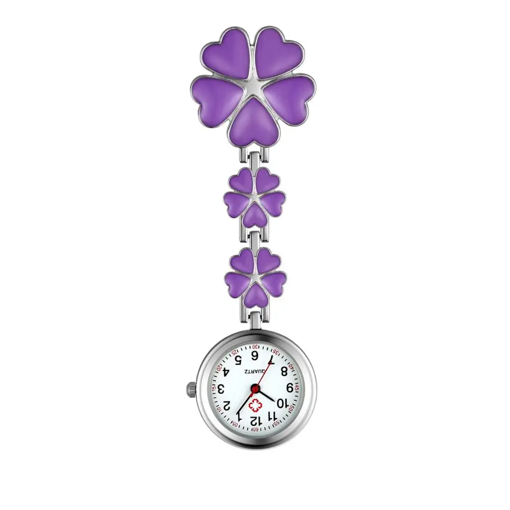 LANCARDO Four Leaf Clover Nurse Watch Clip-on Fob Brooch Pendant Hanging Watch Pocket Watch Luminous Medical Doctor Nurse Watch