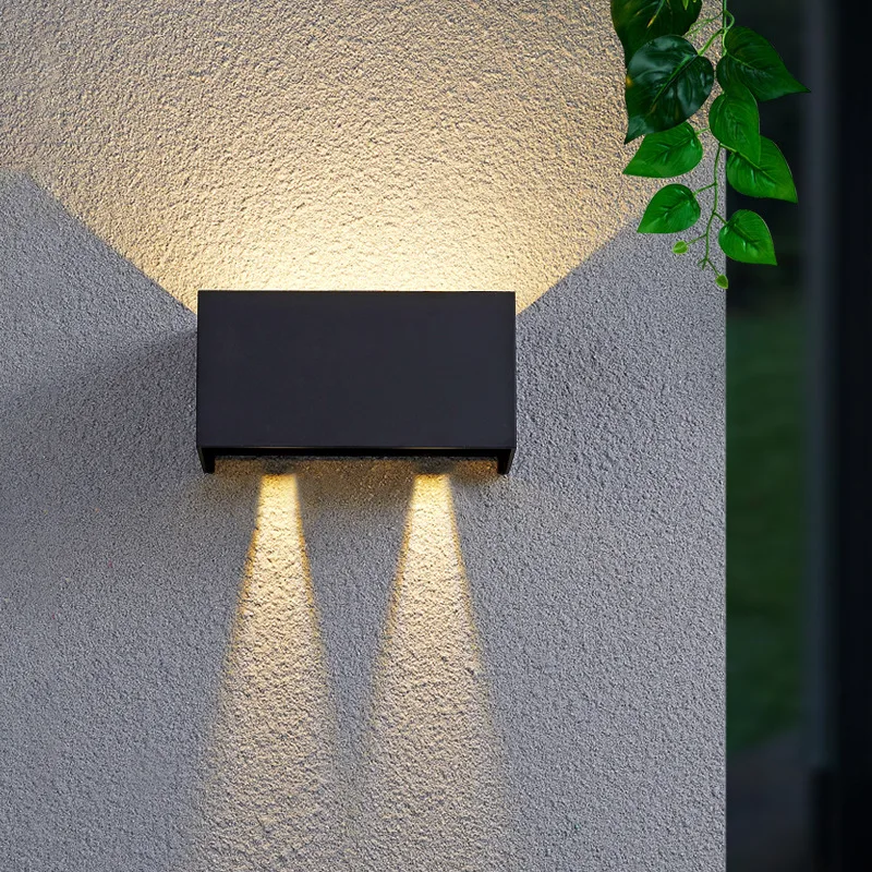 12W LED Up Down Outdoor/Indoor Wall Light Beam Angle Adjustable Yard Porch Lamp Fixture Garden Black/White Finish Surface Mount