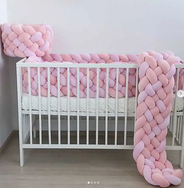 Bed Braid Baby Braid Bumper for New Born Baby Room Deco Babies Bed Bumper Protection Bumper for Crib