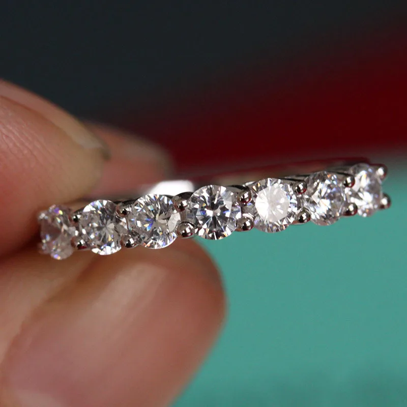 Eternity Lab Diamond Ring 925 sterling silver Jewelry Engagement Wedding band Rings for Women Bridal Statement Party accessory