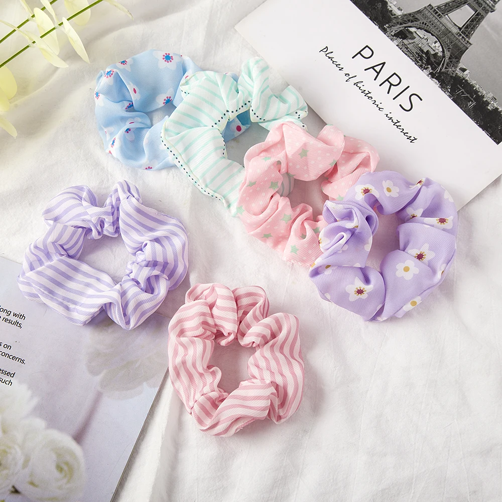 3/5/6 Set Satin Scrunchies Elastic Rubber Hair Tie Bands Women Headband Girl Hairband Female Hair Accessories Ponytail Holders