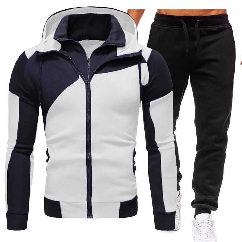 Tracksuit Men Sporting Fleece Thick Hooded Brand-Clothing Casual Track Suit Male Jacket+Pant Warm Fur Inside Winter Sweatshirt