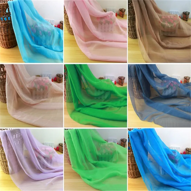 Chiffon Fabric By The Meter for Skirt Dress Clothes The Inner Lining Sewing Chiffon Fabric Green Fabric For Summer Dress