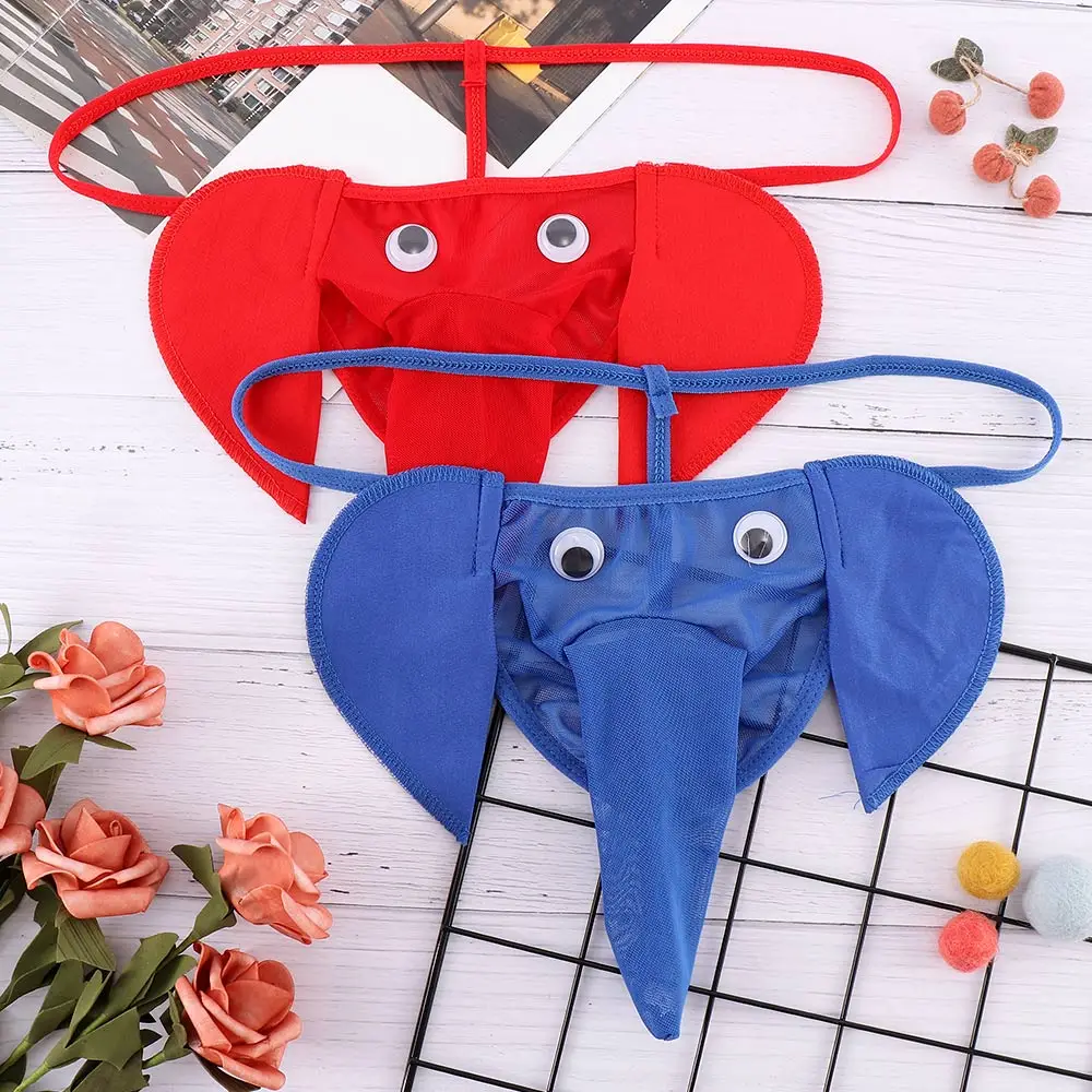 4 Colors G-Strings Sexy Man Elephant Shape Special Gifts Role Play Underwear High Quality T-back Lingerie Briefs