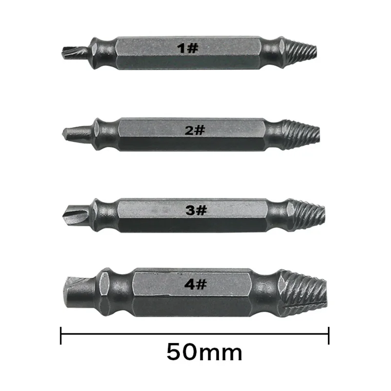 4 Stks/set Beschadigd Tapeinduithalerset Boor Bits Guide Set Gebroken Snelheid Out Gemakkelijk Uit Bolt Stud Stripped Schroef Remover Tool dropshipin