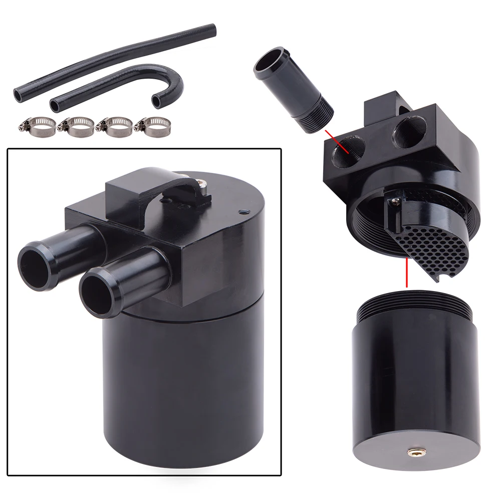 

Black Aluminum Alloy Reservior Oil Catch Can Tank with radiator hose for BMW N54 335i 135i E90 E92 E82 2006-2010