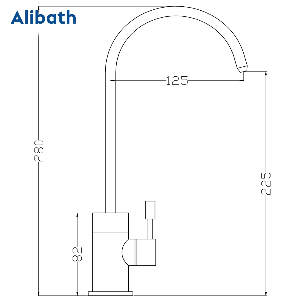 Kitchen Water Filter Faucet Matte Black 1/4 Inch Connect Hose Reverse Osmosis Filters Parts Purifier Direct Drinking Tap.