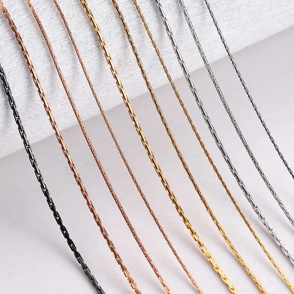 1 Stück Breite 0,6mm/0,8mm/1mm/1,2mm Feine Kettenkette für Damen aus Edelstahl, Feine Halskette für Anhänger, Großhandel Schmuck – Detail 1