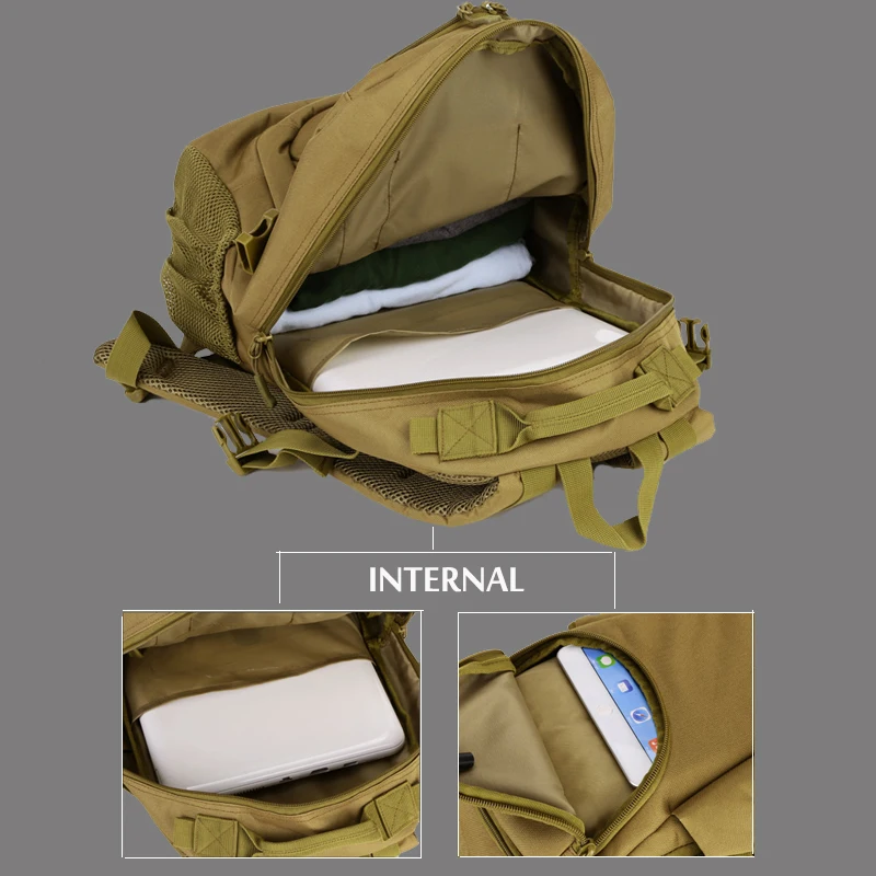 25L Waterproof Military Backpack Women Men\'s Hiking Tactical Backpack 900D Nylon School Bag Climbing Sport Bag Laptop Bag