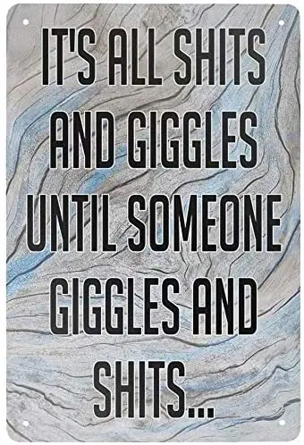 

Retro Metal Sign Vintage It's All Shits and Giggles Sign for Plaque Poster Cafe Wall Art Sign Gift 8 X 12 INCH