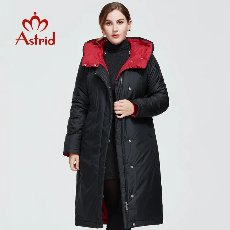 Astrid 2022 New Winter Women\'s coat women long warm parka fashion thick Jacket hooded camel fur large sizes female clothing 6703