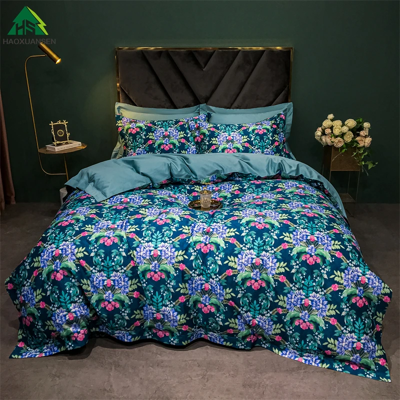 A Sea Of 3D Flowers Bedding Sets Bed Sheets Pillowcase Quilt Cover Duvet Cover 1000TC High-Density Cotton Fabric Very Soft Silky