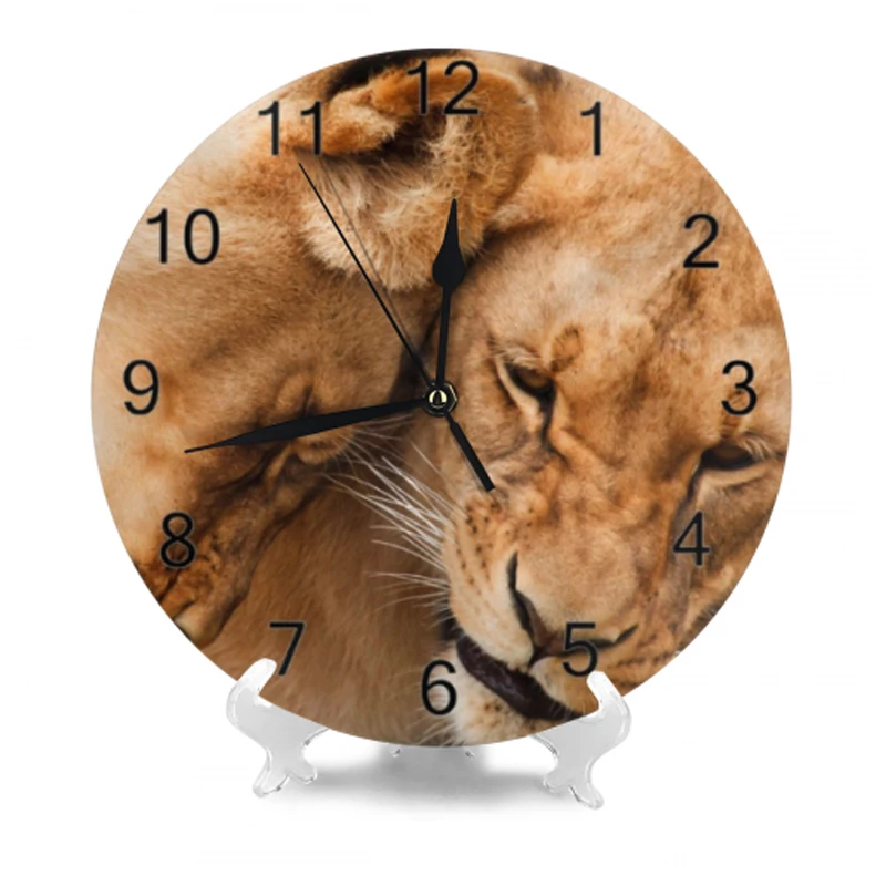 25CM Wall Clocks Round Digital Dial Mute Dogs Cats Animal Wall Clock for Bedroom Living Room Home Decoration