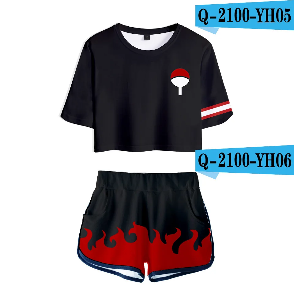 Anime Adult Cosplay Costume 3D Print  T shirt+Shorts Sets Uzumaki Akatsuki Haruno Sakura Men Women Clothes C42K118