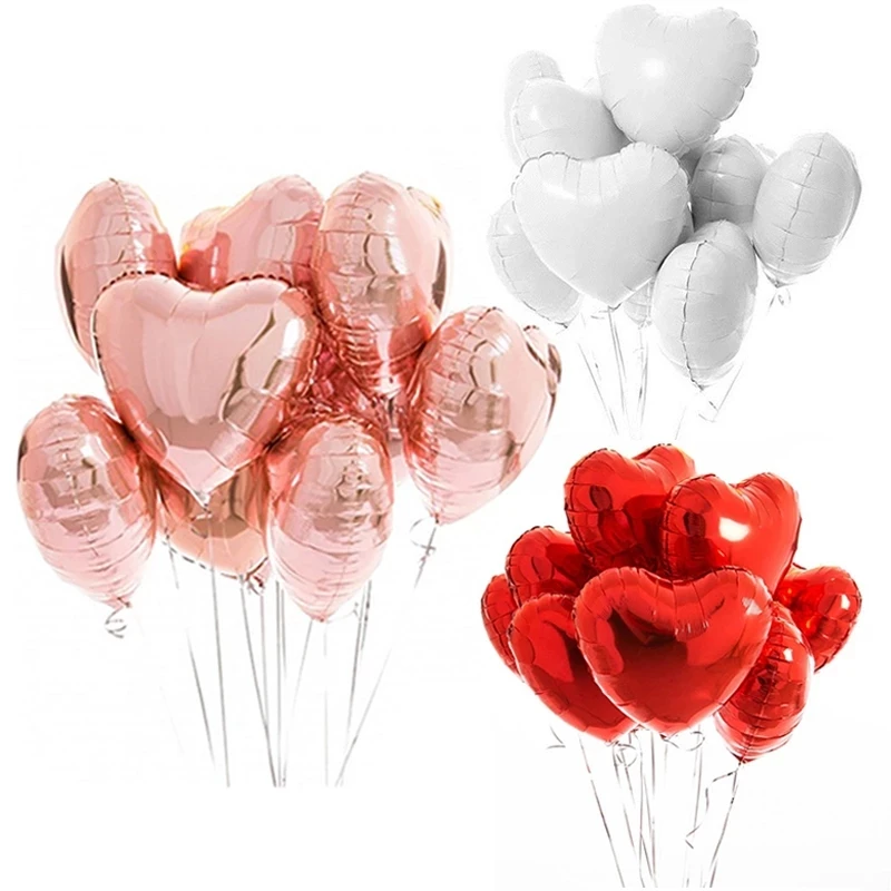 5/10pcs Multi Rose Gold Heart Foil Balloons Helium Balloon Birthday Party Decorations Kids Adult Wedding Valentine's Day Ballons