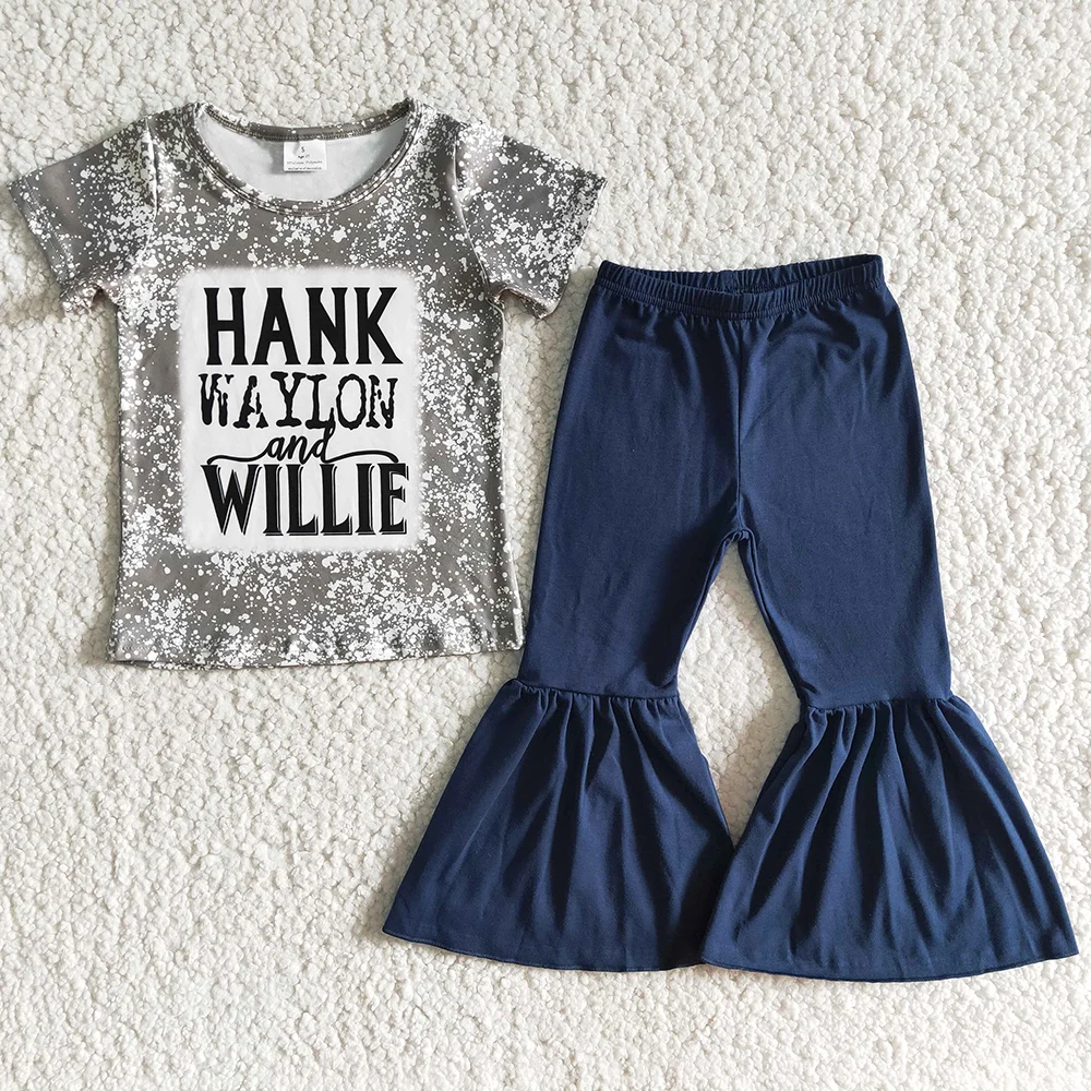 

New Design Girls Clothing Bell Pants Sets Fashion Little Baby Girl Clothes Spring Summer Toddler Outfits Wholesale Kids Clothing