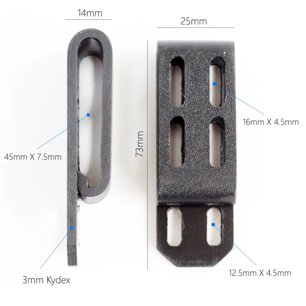 2PCS/LOT 3.0MM Kydex Secure-Ex C-Clip Belt Loops Large Belt Clip For DIY  Sheath Holster with Screws Tool Part