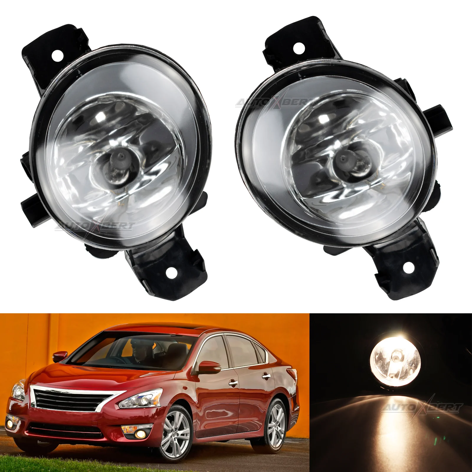 

2x NI2592117 NI2593117 26155-89927 26150-89927 Halogen Front Fog Light Headlight For Nissan Qashqai X-Trail Versa Maxima Altima