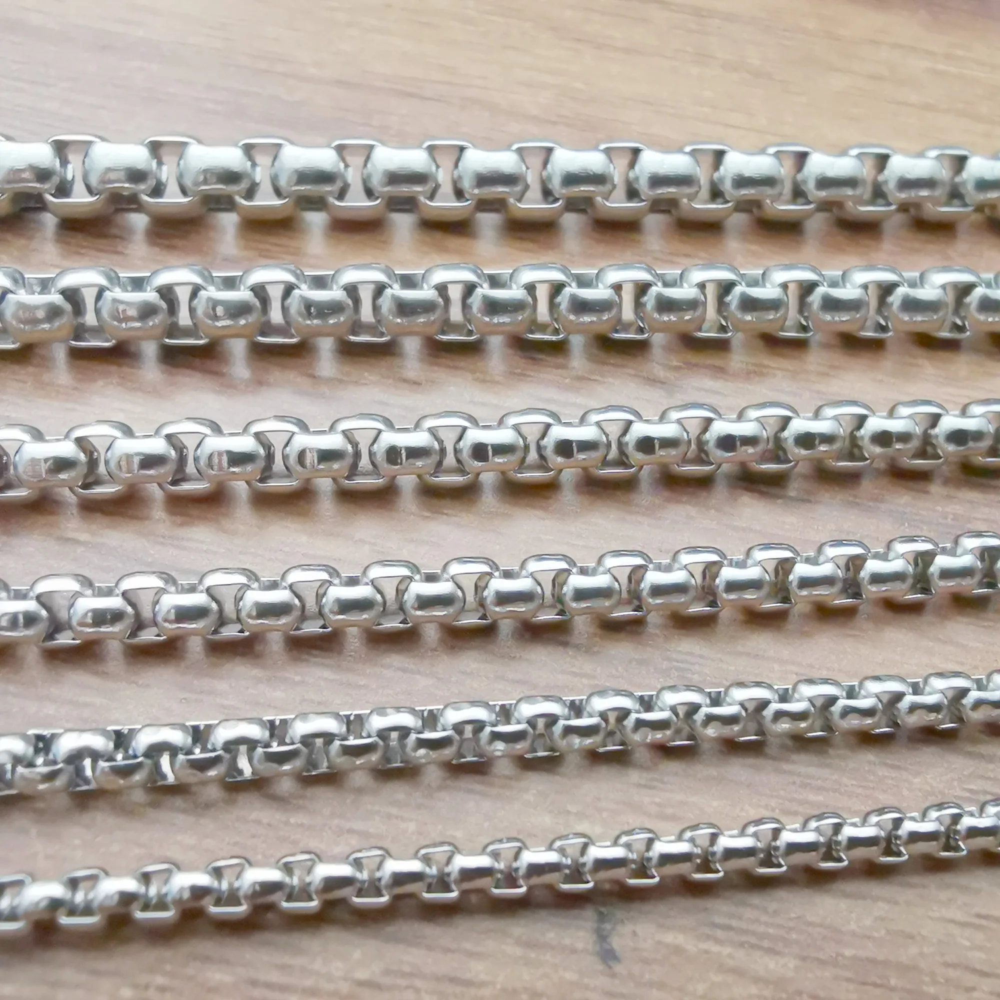 5meter lot 2.5mm stainless steel rolo chain box chain jewelry findings chains marking bag Accessories