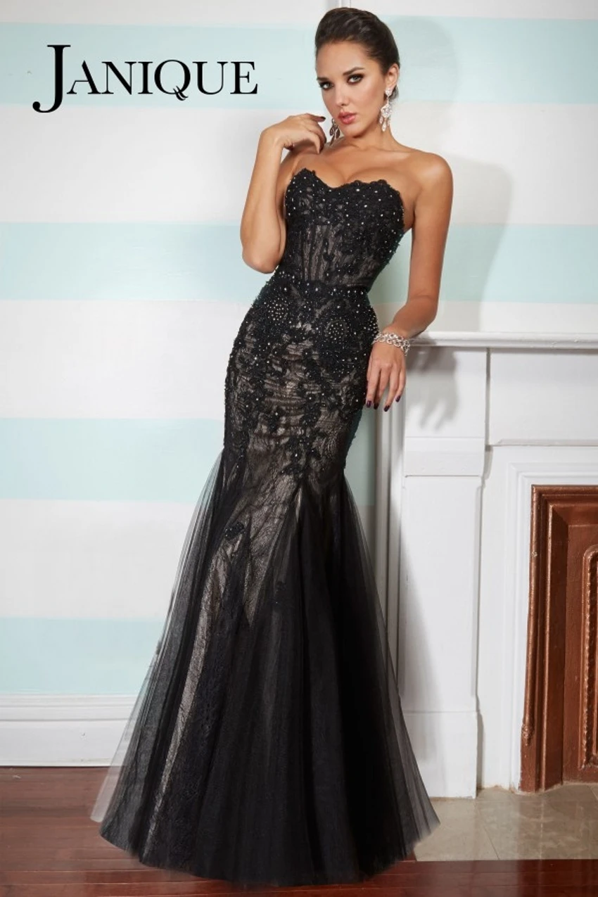 Sexy tule sem costas rendas preto querida formal sereia janique vestidos de noite festa à noite vestidos elegantes 2015 robe de soiree