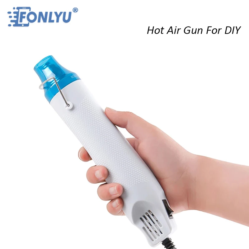 FONLYU 110V/220V Portable Mini Hot Air Gun Seat Shrink Plastic For Tablets Mobile Phone Back Cover Protector Heat DIY Tool