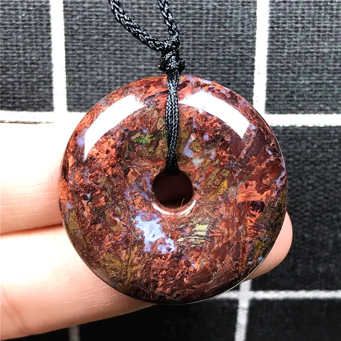 Natural Pietersite Stone Pendant Necklace Jewelry For Women Men Namibia Energy Gemstone Peace Buckle Beads Rope Chains AAAAA