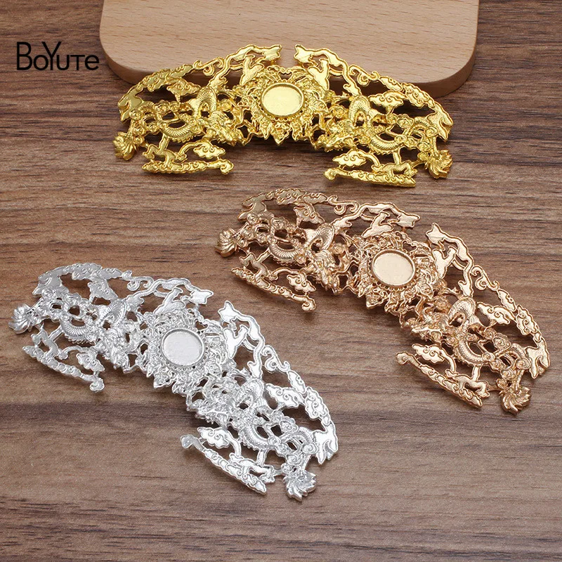 BoYuTe (5 Pieces/Lot) Fit 9*10MM Stone 36*88MM Dragon Alloy Materials Factory Direct DIY Jewelry Accessories