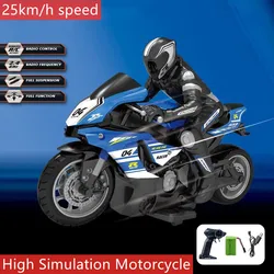 Più nuovo 25 KM/H ad alta velocità ad alta simulazione RC moto 2.4G telecomando Motorcar Drift Bike moto con motori ad alta potenza