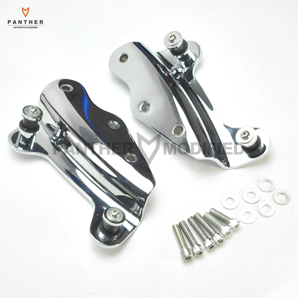 1 pair 4 FOUR POINT Chrome Motorcycle Docking Hardware Kit case for Harley Road King FLHR Road Glide 2009 2010 2011 2012 2013