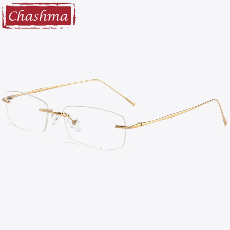 Chashma Prescription Glasses Women Pure Titanium for Recipe Lenses Men Rimless Optical Eyeglasses Frames Anti Blue Ray Spectacle