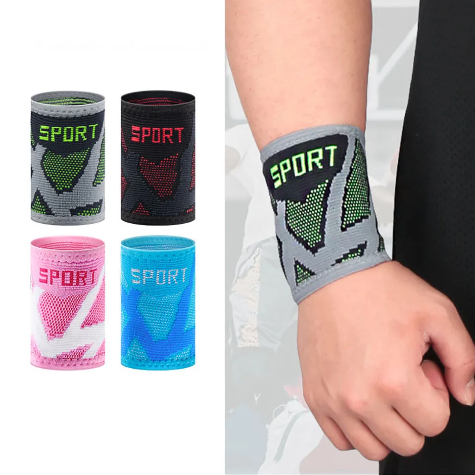 1Pcs Elastic Wristbands Gym Fitness Gear Sport Wristband Weightlifting Wrist Wraps for Basketball Tennis Badminton Brace